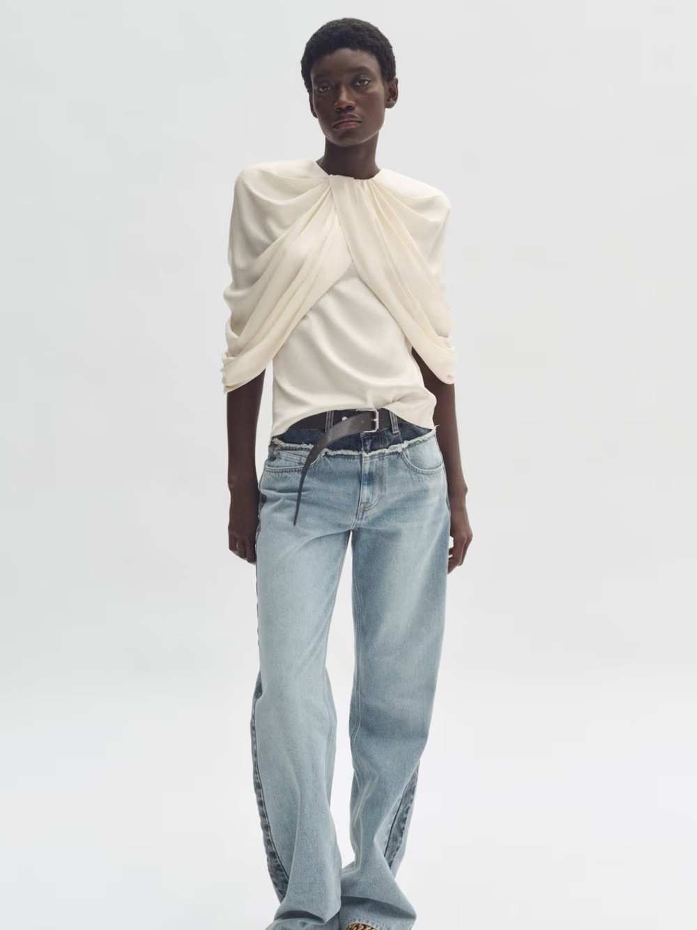 NWT STELLA MCCARTNEY X HM DRAPED SATIN TOP - Picture 4 of 4